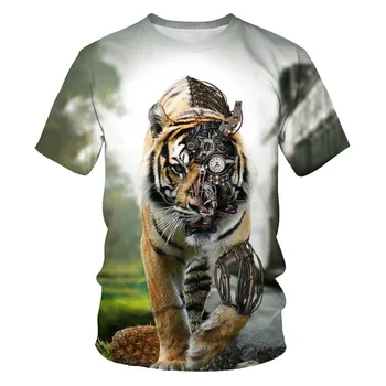 2020 m. Vaikų marškinėliai berniukas mergaičių 3D Atspausdintas Tigras T-shirts Liūtas Megztiniai vaikams Drabužių tigras Baby Cheetah Paauglys Drabužiai