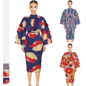 2020 Mados Ponios Afrikos Drabužius Ilgomis Rankovėmis Dashiki Maxi Suknelė Afrikos Suknelės Moterims Skraiste Africaine Afrikos Drabužiai