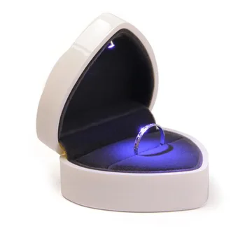2020 Naują Atvykimo Širdies Formos LED Šviesos Žiedas Turėtojas Lauke Pasiūlymas Vestuvių Juostoje Ekranas atmintis Atveju papuošalų organizatorius Vestuvių Žiedas