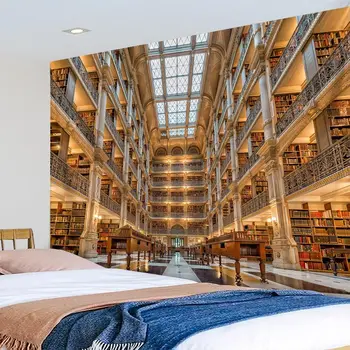 2021 Naujos Bibliotekos Lentynoje Meno Gobelenas Sienos Kabo Šiaurės Studijuoti Kambarys Namų Puošybai Fone Audinio Mandala Sienos Audinys