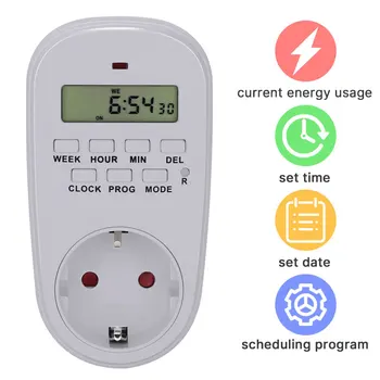 230V Reguliuojamas Programuojami Nustatymas Laikrodis/ On/ Off Laiką Skaitmeninis Laikmatis Įjungti Energijos Taupymo Pažangiųjų Elektros Lizdą ES/JAV Plug