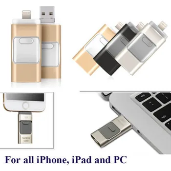 3 in 1 USB 3.0 Flash Drive, Memory Stick OTG Pendrive iPhone, PC 