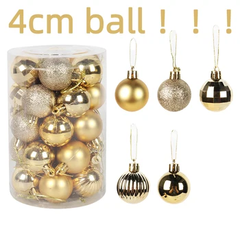 34pcs kalėdų ornamentu už kalėdos namų dekoras, šviesos, plastikiniai kamuoliukai gimdymo deco vieną barelį kamuolys 4cm 2021 kabinti nepriklausomo naujųjų metų