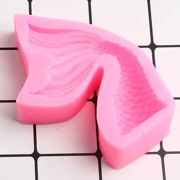 3D Undinėlės Uodega Silikono Formų Cupcake Topper Minkštas Pelėsių 