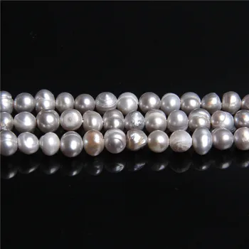 4-4.5 mm Gamtos pilka Bulvių gėlo vandens perlai prarasti perlų karoliukus, pilka, ovalo formos perlų karoliukai, Apyrankės Karoliai moterų papuošalai priėmimo