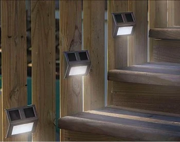 4LED saulės laiptai žibintai lauko šviesos kampas šviesos sodo dekoratyvinis apšvietimas 5 spalvos pasirinktinai