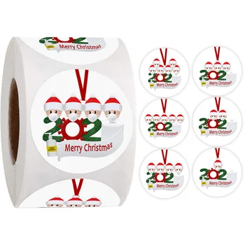500 Linksmų Kalėdų Lipdukai 2020 Kalėdų Karantino Maitintojo Apvalios Etiketės, Lipdukai Paketo Įklijos Sandariklis, Skirtas Krepšys Sandarinimo Dekoras