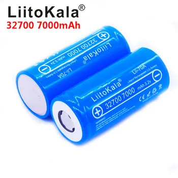 6pcs LiitoKala 32700 ląstelių lifepo4 7000 mah 3.2 V įkrovimo baterija (akumuliatorius su flat top LiFePO4 žibintuvėlį 32700 baterija 6500