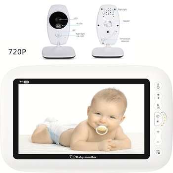 7 Colių Wireless Baby Monitor 720P HD Ekranas, Kamera, Naktinio Matymo Domofonas Lopšinė Auklė Baby Vaizdo Monitorius Palaiko Ekrano Jungiklis