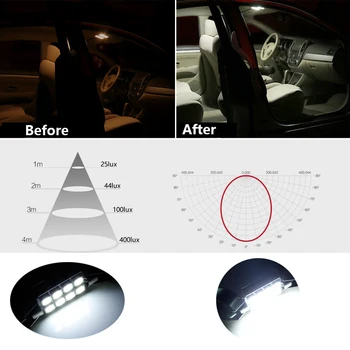 9Pcs Balta LED Lempa, Automobilių Lemputės Interjero Paketas Rinkinys, Skirtas 