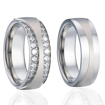 Aljansų dalyvavimas santuokos pora vestuvinių žiedų rinkinys vyrams ir moterims, titano, nerūdijančio plieno papuošalai piršto žiedą