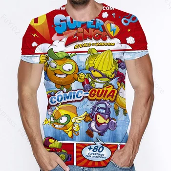 Anime 3D Spausdinimo Super Zings Vyrų T-shirt Paaugliams Mielas Tee Marškinėliai Hipster naujai Atvykusių Vyrų T-shirt O-kaklo Kietas Viršūnes Berniukų Drabužiai