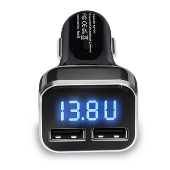 Automobilinis Telefono Kroviklis LED įtampos kontrolės 4.8 Greitai Išmanųjį telefoną USB Įkroviklius Dabartinės Ekrano energijos banko carregador portatil
