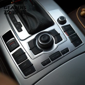 Automobilio Stilius Audi A6 C5 C6 Centrinio valdymo Pavarų Perjungimo Kolegijos Multimedijos Mygtukai Handrest Auto Apima Lipdukai Apdaila Priedai