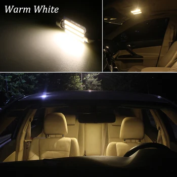 Baltos spalvos Klaidų LED lemputę Interjero Šviesos Kupolas Kamieno Footwells Rinkinys, Skirtas BMW 5 Serija, M5 E39 E60 E61 F10 F11 (1996-2017)