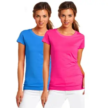 Camiseta para mujer, camiseta elstica bsica de manga corta, 22 colores, S-XL, de algodn