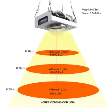 CXB3590 COB LED Grow Light Visą Spektrą 100W 200W Pilietis 1212 LED Augalų Auga Lempos Patalpų Palapinė Šiltnamiuose Hydroponic Augalų