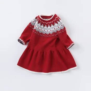 DB14809 dave bella žiemos baby girl gėlių spausdinimo suknelė vaikų mados šalis suknelė vaikų mados suknelė