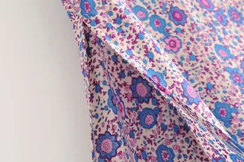 Derliaus elegantiškos mados Hipių moterų violetinė gėlių spausdinti paplūdimio Bohemijos sijonas Aukštu Juosmeniu-Line viskozė Boho Maxi Sijonas Femme