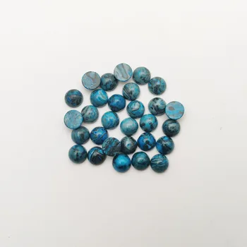 Didmeninė mados 50Pcs/daug mėlynos agates, gamtinis akmuo, žavesio 8mm apvalus cabochon granulių papuošalai Žiedas, Auskarai aksesuarai ne skylė