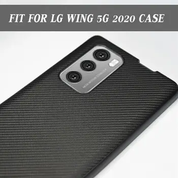 Dėl LG Sparno Atveju Kokybės Odos Hard Shell LG atsparus smūgiams Telefono Išmaniojo telefono Atveju Padengti LGwing Sparno Apsaugoti Atgal 5G C O6B7
