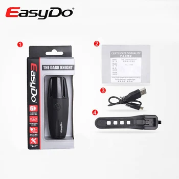 EasyDo 280Lumen Dviračių Žibintų Rankenos Lempos 2600mAh USB Įkrovimo MTB Dviratis Dviračio Šviesos LED Žibintuvėlis Juoda atsparumas Vandeniui