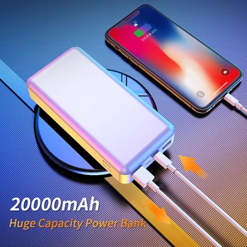 Galia Banko 20000mAh Nešiojamų Dual USB Įkroviklis Powerbank iPhone 12 Pro Xiaomi Mobiliojo Telefono Išorės Baterijos Kroviklis Powerbank