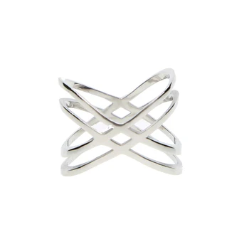 Grynas 925 sterlingas sidabro 2017 paprastas dizainas paprastas ne akmens moterų pirštų žiedai poliruoto sidabro Infinity kryžiaus žiedas papuošalai