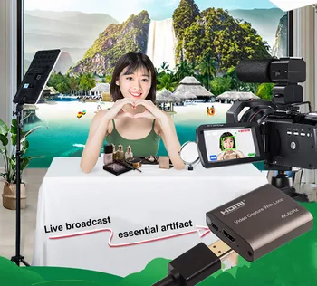 H1111Z 4K 60Hz HDMI Video Capture Card TELEVIZIJOS Linijos 1080P Žaidimą Įrašymo Plokštė Live Transliacijos Langelyje USB 2.0 3.0 Grabber už PS4 Fotoaparatas