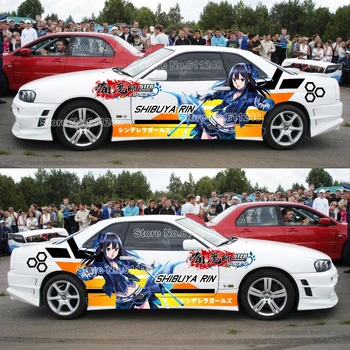 HD Rašalinis Japonijos Anime Mergaitė Automobilių Lipdukas ACGN Komiksų Žaidimas Pobūdžio Lipdukai, KAD iDOLMaSTER Kūno Spalvos Keitimas Plėvele