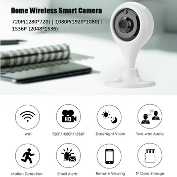 HD Wi-fi IP Kamera, IP P2P surveillace kamera smart infraraudonųjų spindulių Stebėjimo Kamerą Home Security Network CCTV Kameros Kūdikio stebėjimo