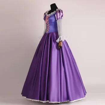 Helovinas moterų Susivėlęs kostiumas Princesė Rapunzel Suknelė Suaugusiųjų Princesė etape Suknelė Princesė Susivėlęs Nėrinių Išgalvotas Suknelė