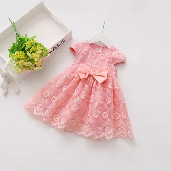 Iki 2017 M. Vasaros Baby Girl Gimtadienio, Vestuvių Princess Tutu Suknelė Kūdikių Nėrinių Lankas Drabužiai Vaikams, Gėlių, Elegantiško Tinklelio Suknelė