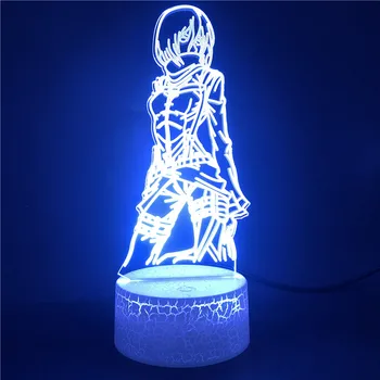 Išpuolis Titan Anime Vaikai 3d Laikrodis Lempos naktinė lempa už Kambario Dekoracija Led Spalvos Keitimas 