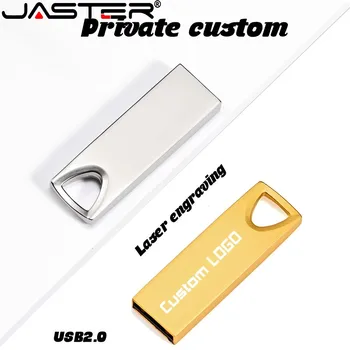 JATESR Metalen Mini USB Flas64GB 32GB 16GB 8GB 4GB Pen Ratai Pendrive Vandeniui Sidabro U Disko Memoria Cel USB atmintinė Dovanų Stick