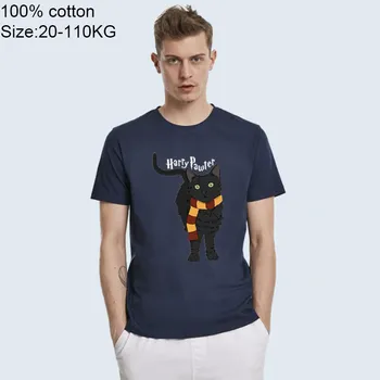 Juokinga vyrų T shirts Haris Katė marškinėliai atsitiktinis viršūnes hipster Hip-hop marškinėliai, medvilnė, laisvalaikio marškinėlius camisetas masculina