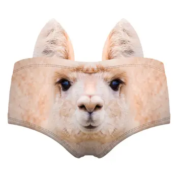 Juokingas Naujas atvykimo Mados Lady Apatiniai Laukinių Gyvūnų 3D Spausdinimo Ausies Moteris Sexy Kelnaitės Šuo Lama Puma Beždžionių, Kačių Trumpikės