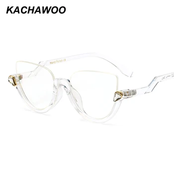 Kachawoo cat eye akiniai, rėmeliai pusė kadro skaidri juoda vintage akiniai moterims priedai 2018 oculos transparente