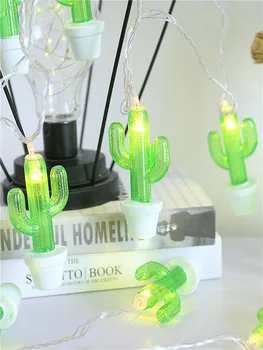Kaktusas Vazoninių Augalų Led lampjes op batterijen String Žibintai 6m guirlande LED noel Dekoracija Kalėdų Girlianda Ant Lango