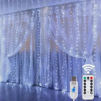 Kalėdų Dekoracijos Namų 3m 100/200/300 LED Užuolaidų String Light 