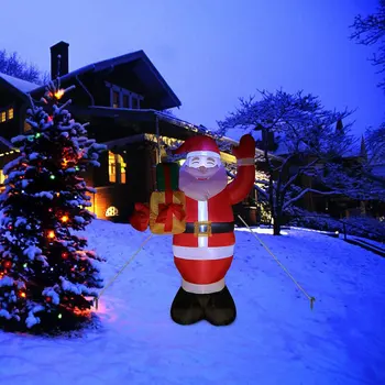 Kalėdų Savarankiškai pripučiami Šviesos Santa Dovanų Pack Modelis, LED apšvietimas, Uždaras Lauko Kiemas, Veja Dekoracijos