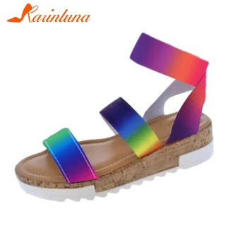Karinluna mados 2020 Plius dydis 43 pleišto kulniukai platforma laisvalaikio vasaros moterų batai dropship INS KARŠTO sandalai moteriška