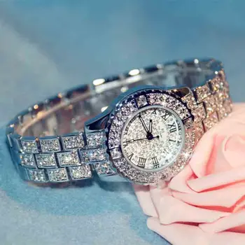 Karšto Pardavimo Moterų Laikrodžiai Vandeniui Moterų Kvarciniai Laikrodžiai Sprogimo Modeliai Pilna Deimantų Prekės Ženklo Moteris Žiūrėti Lady Laikrodį Dovanų Laikas