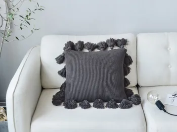 Kietosios spalvos suzuo krašto megzti pagalvę Šiaurės ins stiliaus pagalvę kūrybos namų sofos, dekoratyvinės pagalvėlės