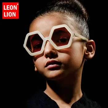 LeonLion Retro Akiniai nuo saulės Vaikams Aukštos Kokybės Vintage Akiniai nuo saulės Vaikams, Prekės ženklo Akinius Mergaičių/Berniukų Dizaineris Oculos De Sol