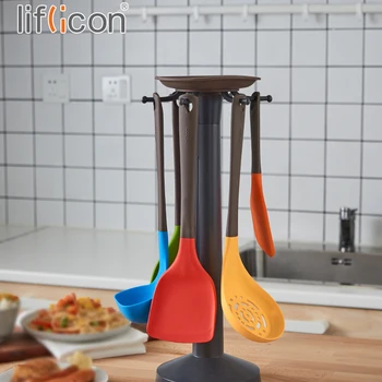 Liflicon Silikono, virtuvė, virtuvės reikmenys 5 vnt Nonstick įrankiai su mentele turner kaušas skimmer ryžių irklas, maisto ruošimui