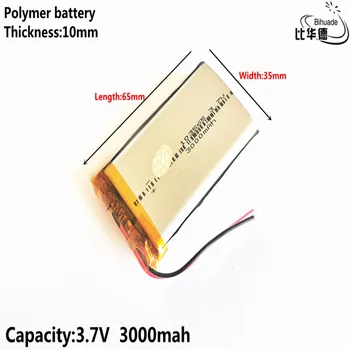 Litro energijos baterija Gera Qulity 3.7 V,3000mAH 103565 Polimeras ličio jonų / Li-ion baterija tablet pc BANKAS,GPS,mp3,mp4