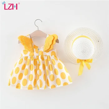 LZH 2021 m. Vasaros Mados Rankovių Suknelės Naujagimių Plonas Skyriuje Spausdinimo Kūdikių, Mergaičių Drabužiai Petnešos Princesė Suknelė