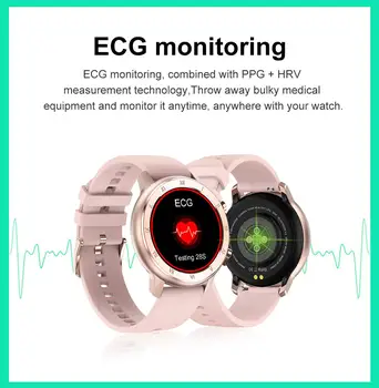 Mados DT89 Smart Watch Moterys Vyrai EKG Širdies ritmo Monitoringo kraujo spaudimas IP68 Vandeniui Fitness Tracker ponia smart Grupė