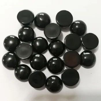 Mados natūralus juodas oniksas 16mm apvalios formos rutuliukai kabina cabochon papuošalai priėmimo 50pcs/daug Didmeninės nemokamas pristatymas